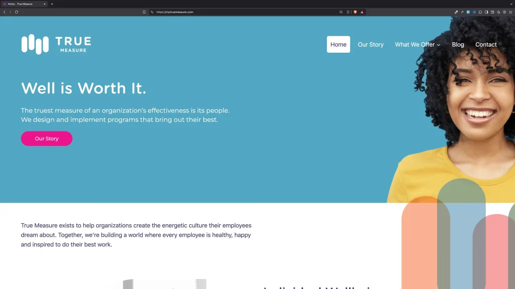 Screenshot of MyTrueMeasure.com