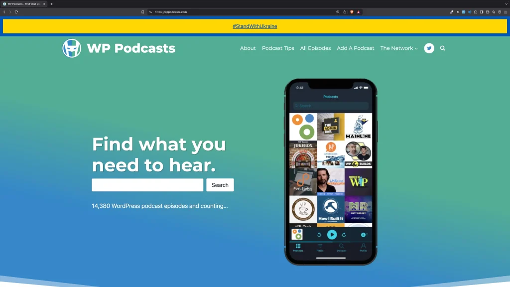 Screenshot of WPPodcasts